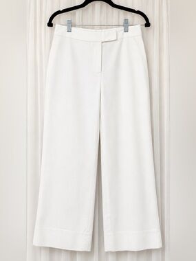 Hillard & Hanson Off-White Wide-Leg Tailored Pants